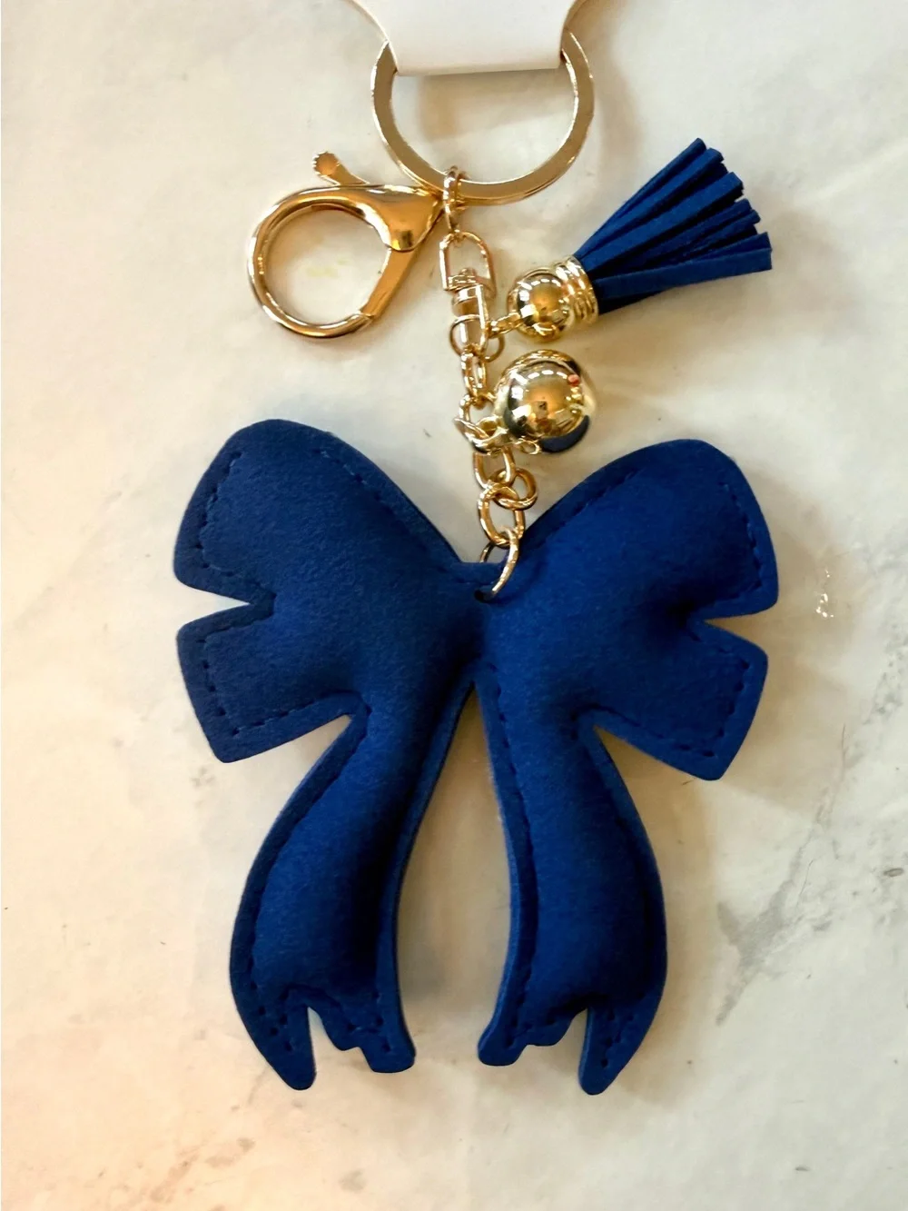 ✨ NWT USA Patriotic Rhinestone Crystal Coquette Bow Puffy Keychain & Bag Charm ✨